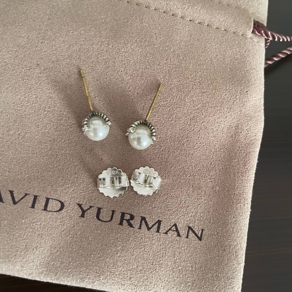 David Yurman cable pearl stud earrings - Picture 3 of 7